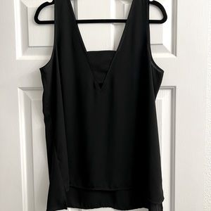 Express Black Triangle Cut Out Tank/Blouse - Size L